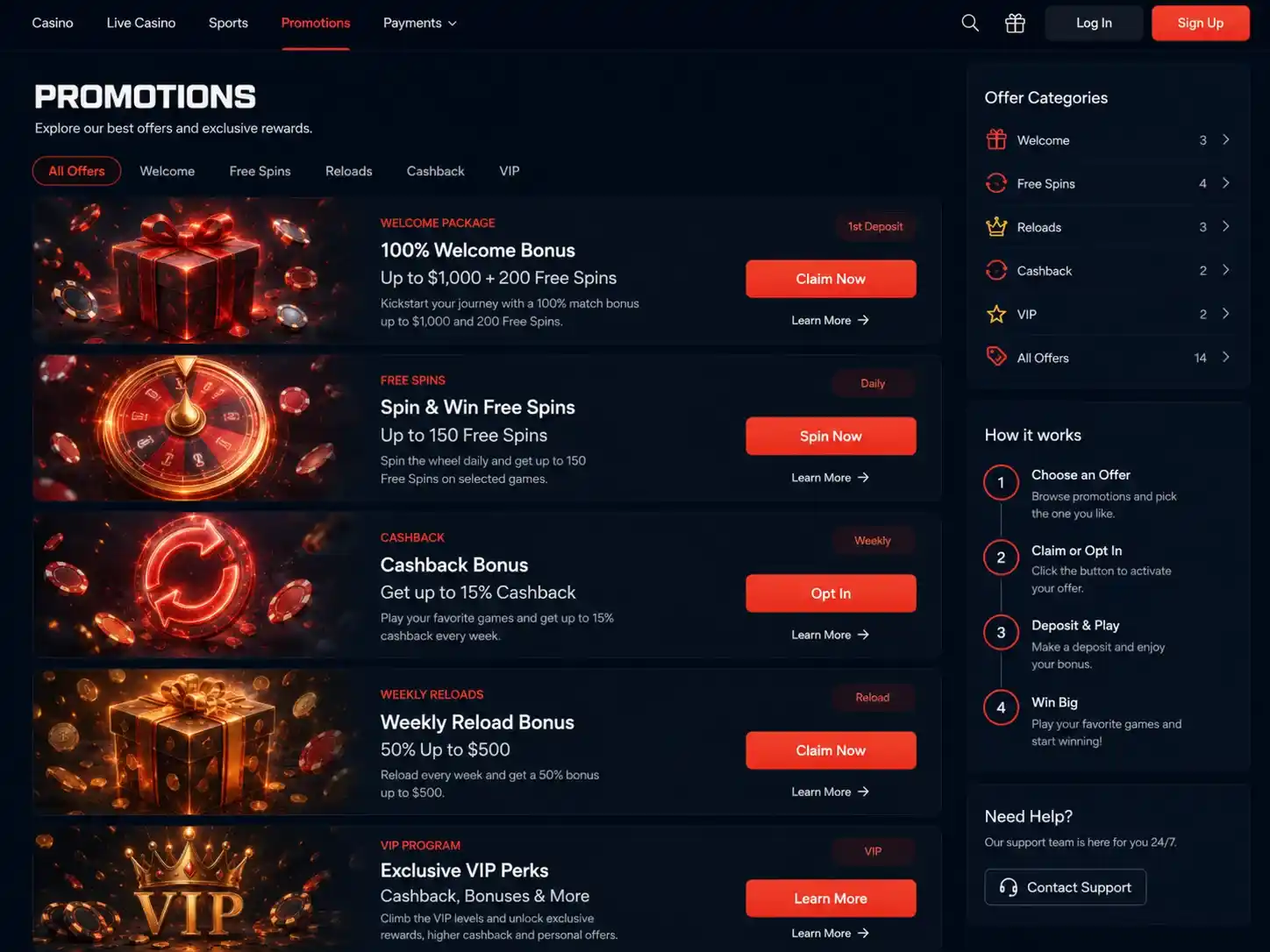 Bonus e codici promozionali di Casino N1Bet